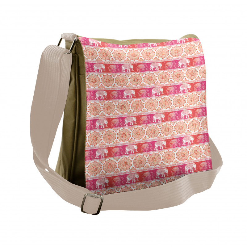 Girlish Elephant and Flower Messenger Bag