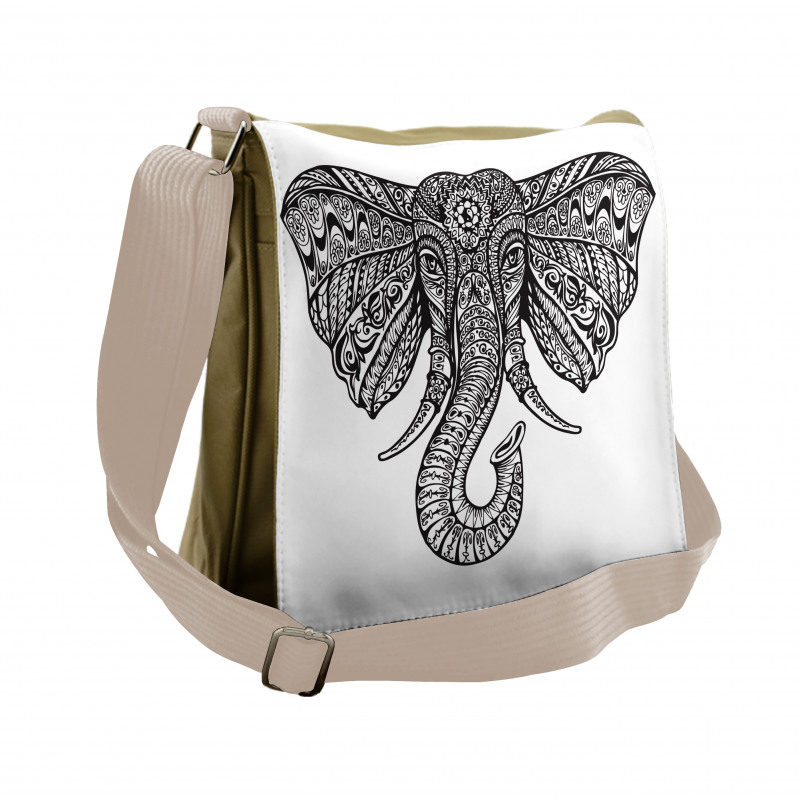 Graceful Elephant Design Messenger Bag