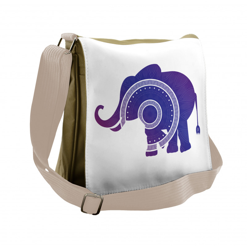 Elephant Calf Mandala Messenger Bag