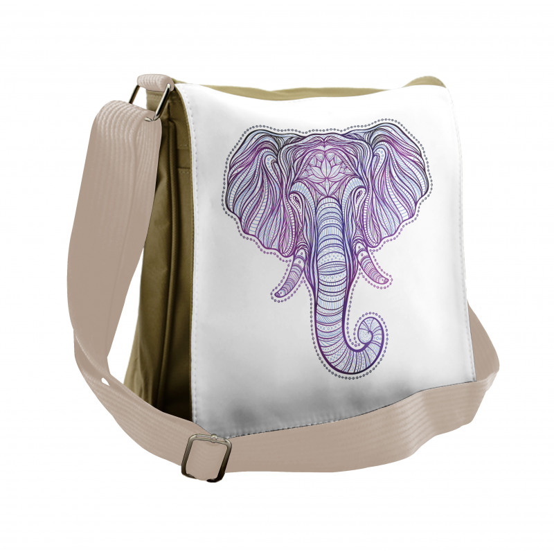 Vivid Elephant and Beads Messenger Bag