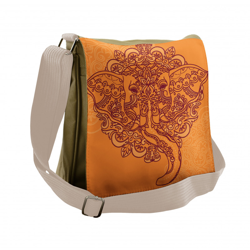 Paisley Ornamental Elephant Messenger Bag