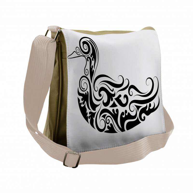 Calligraphic Duck Messenger Bag