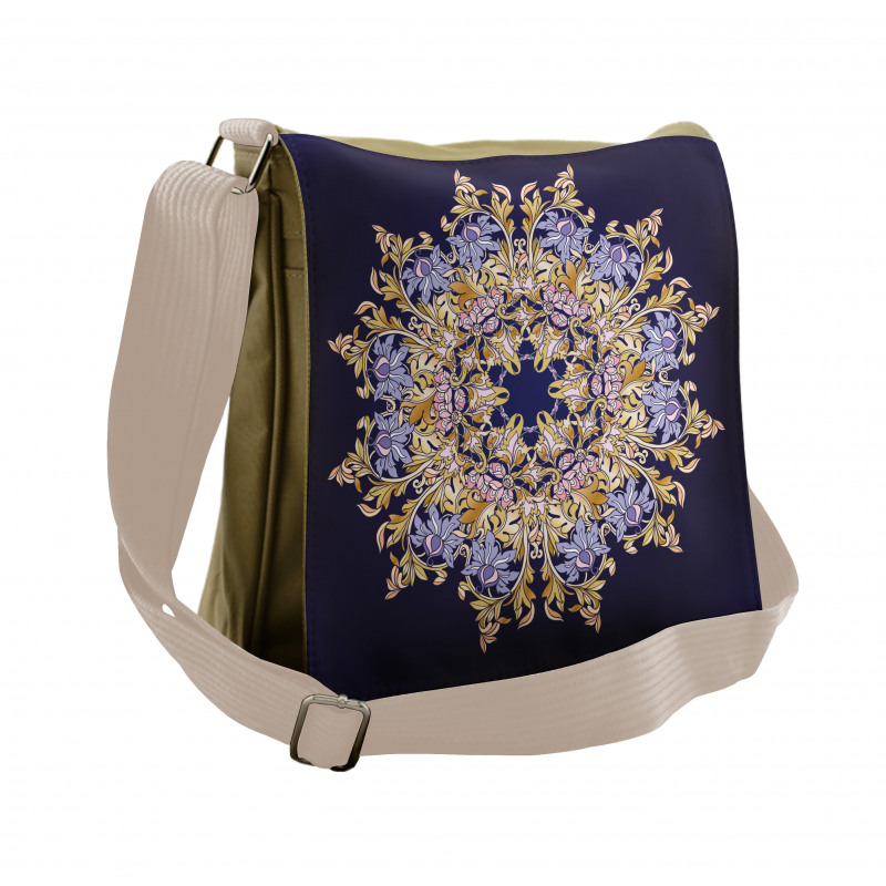 Vintage Floral Rococo Style Messenger Bag