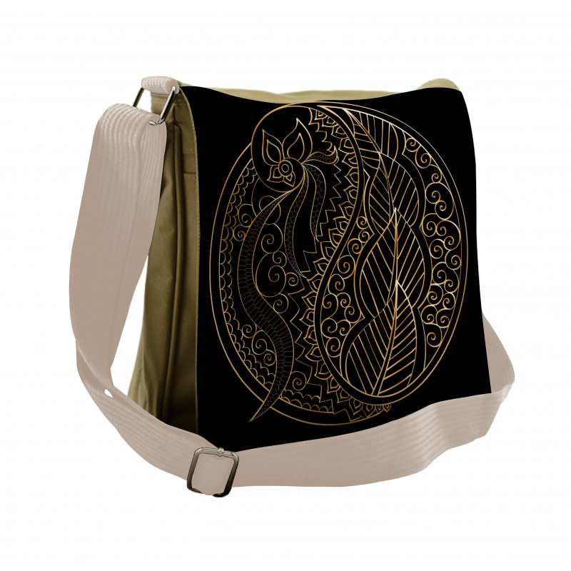 Bohemian Outline Curlicue Messenger Bag