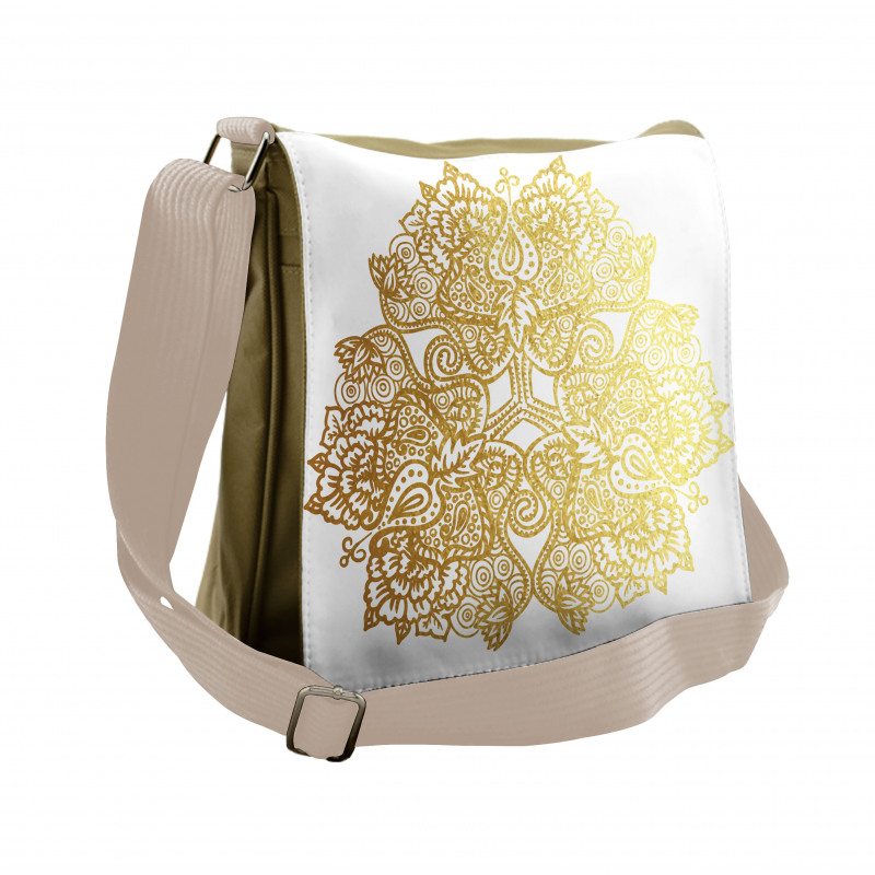 Ombre Effect Paisley Lotus Messenger Bag