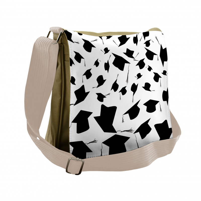 Tossed Graduation Caps Messenger Bag