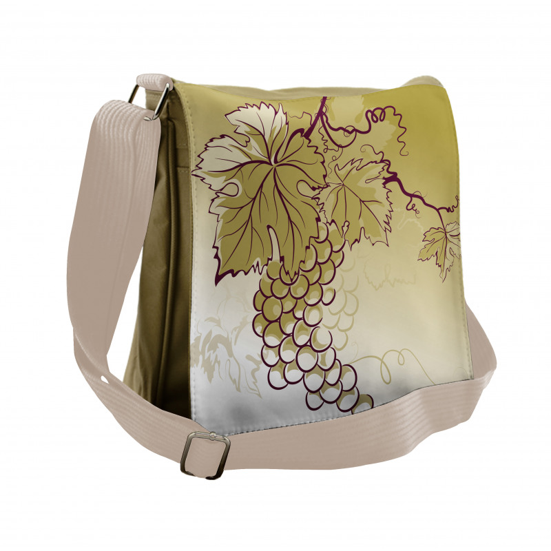 Fruits and Leaves on Ombre Messenger Bag