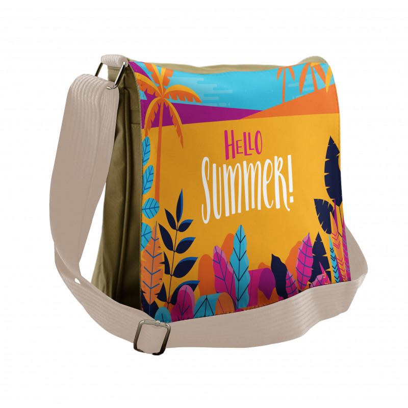 Tropical Beach Hello Summer Messenger Bag