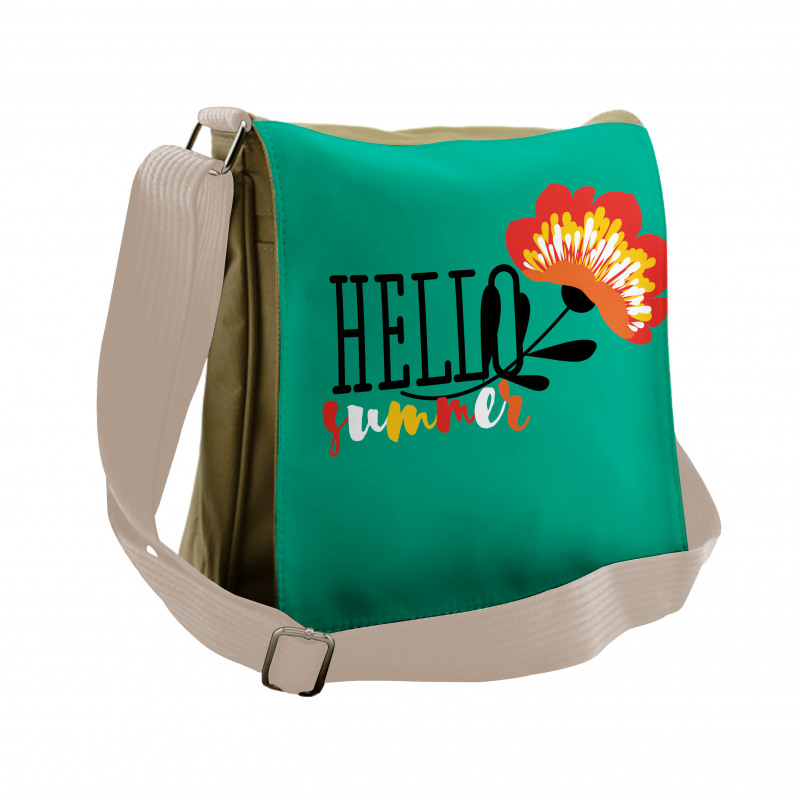 Floral Hello Summer Text Messenger Bag