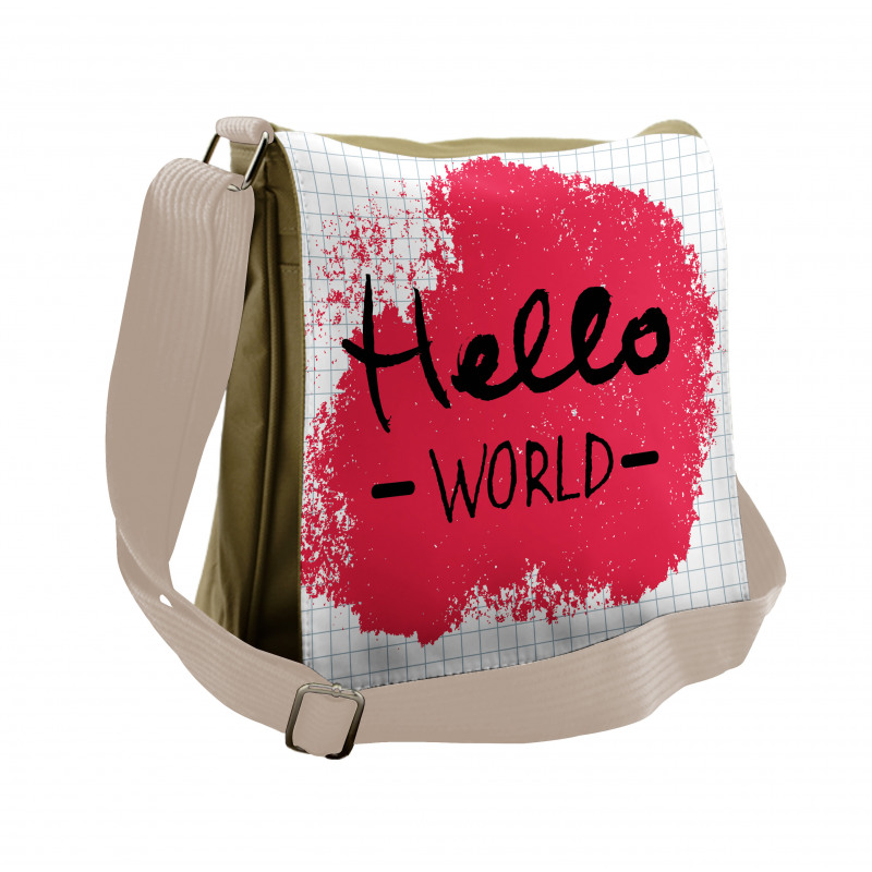 Hello World Calligraphy Art Messenger Bag