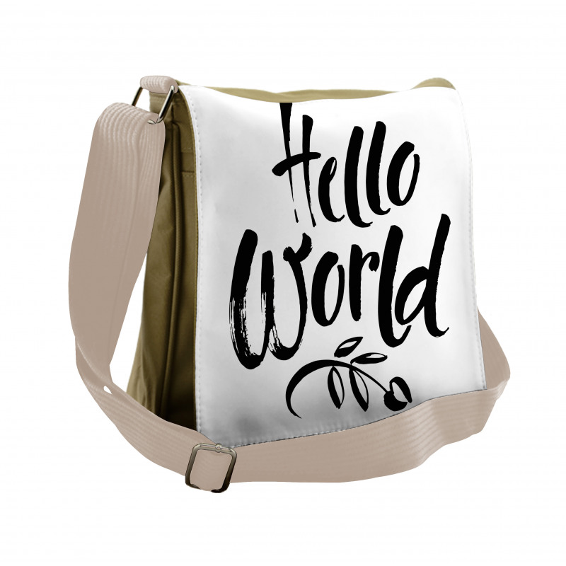 Hello World Tree and Words Messenger Bag