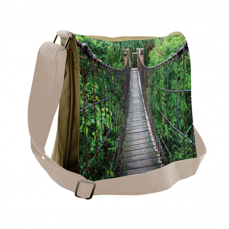 Rope Bridge in a Rainforest Messenger Bag