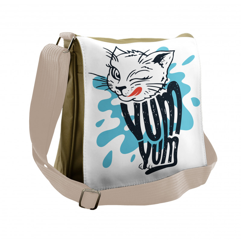 Licking Kitten Yum Yum Messenger Bag