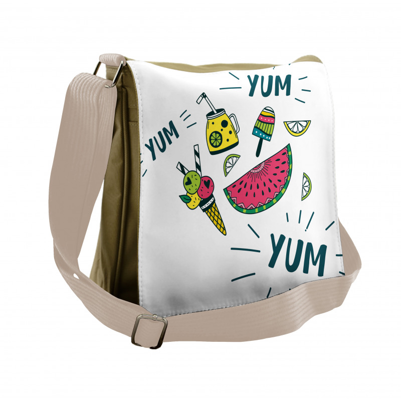 Summer Tastes and Lettering Messenger Bag