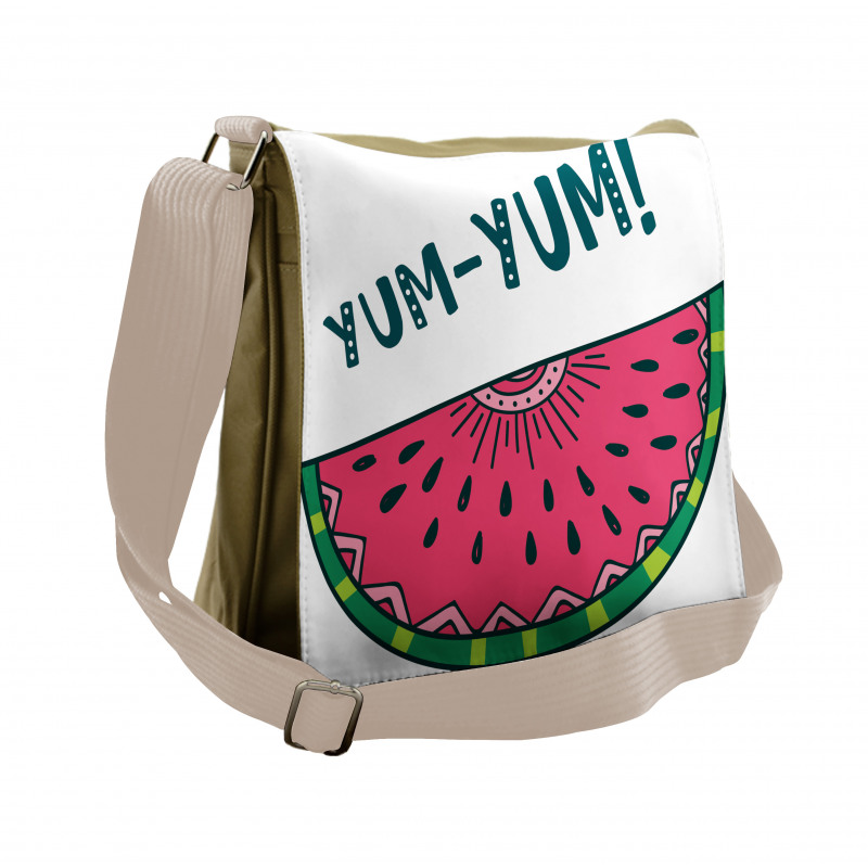 Tasty Watermelon Slice Yum Yum Messenger Bag