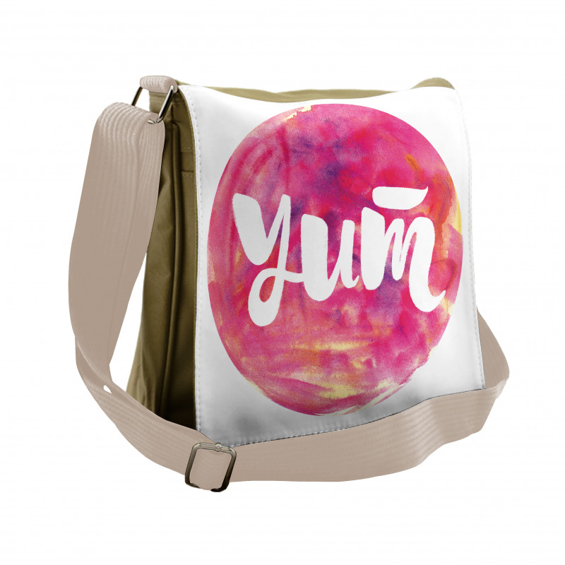 Wording on Watercolor Round Messenger Bag