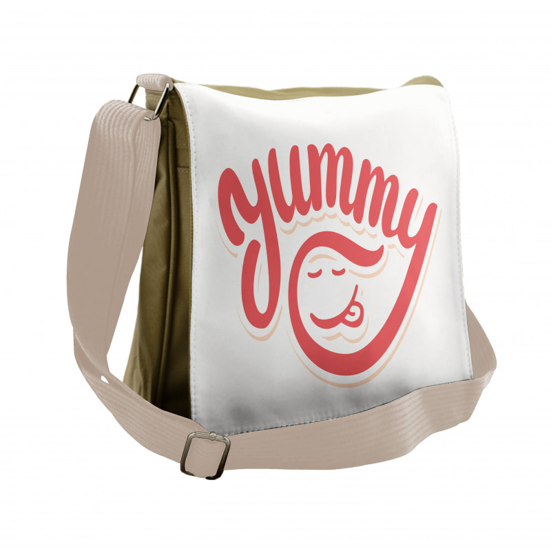 Simplistic Monotone Wording Messenger Bag