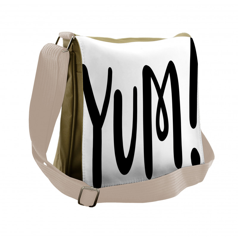 Simplistic Text in Monochrome Messenger Bag