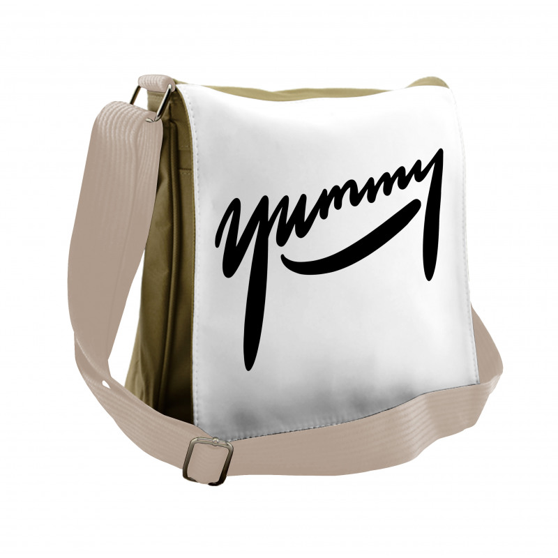 Monochrome Plain Typography Messenger Bag