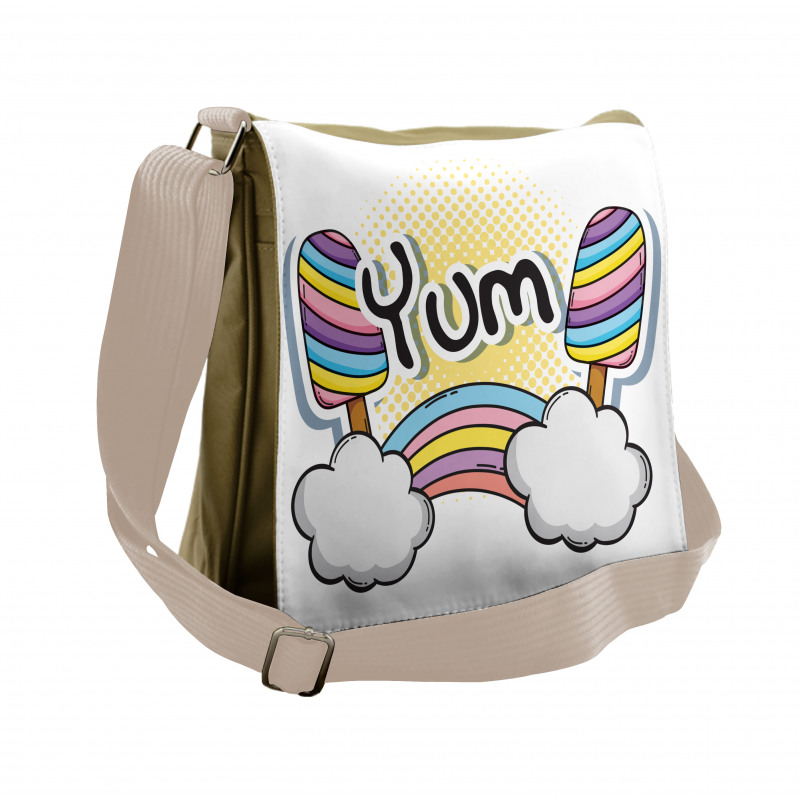 Rainbow Clouds and Popsicle Messenger Bag