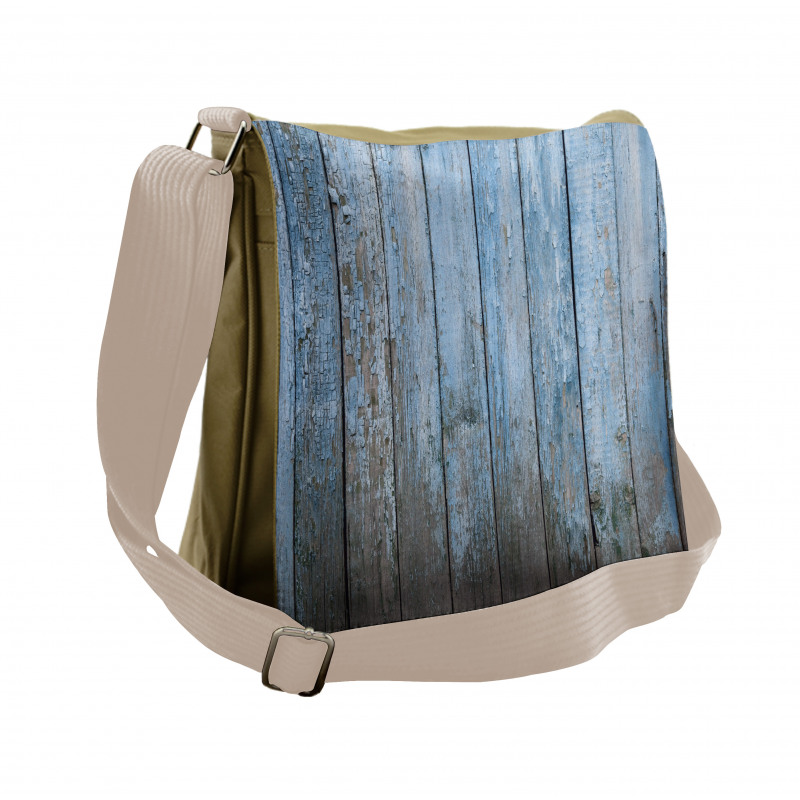 Grungy Painted Wooden Fence Messenger Bag