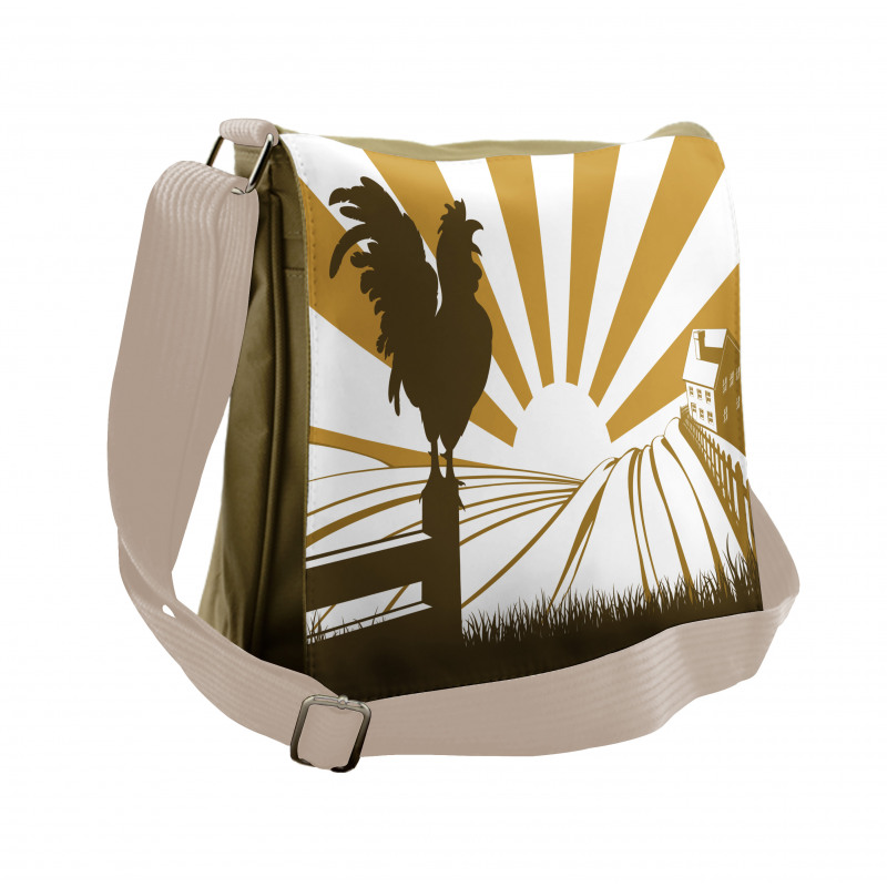 Rooster Retro Country Sunrise Messenger Bag