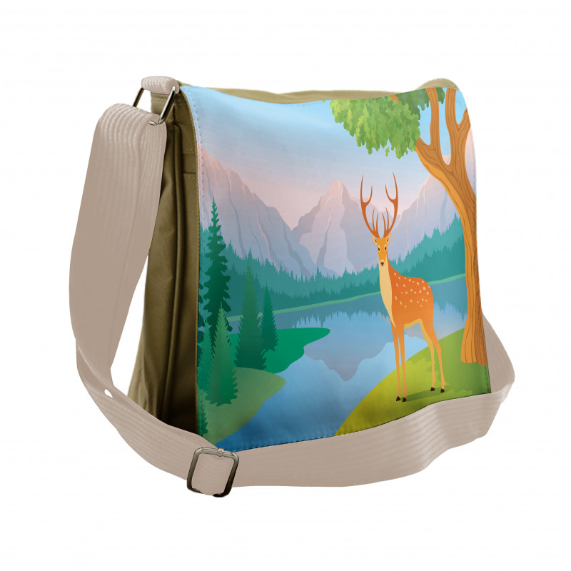 Deer Mountain Landscape Messenger Bag