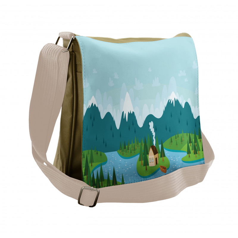 Rural Home Mountains Messenger Bag