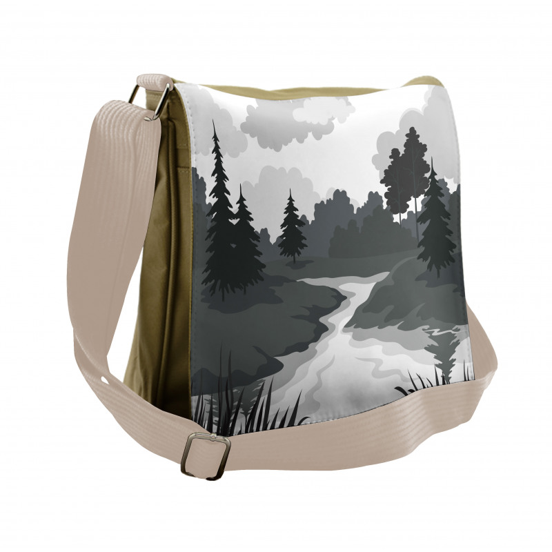 Greyscale Landscape Messenger Bag