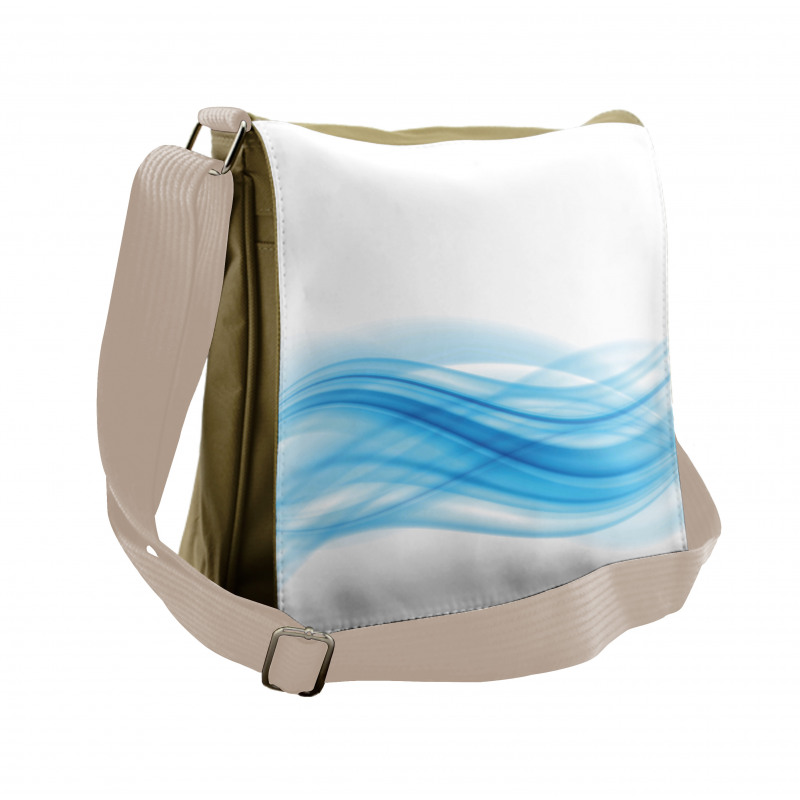 Smooth Wavy Lines Stream Flow Messenger Bag