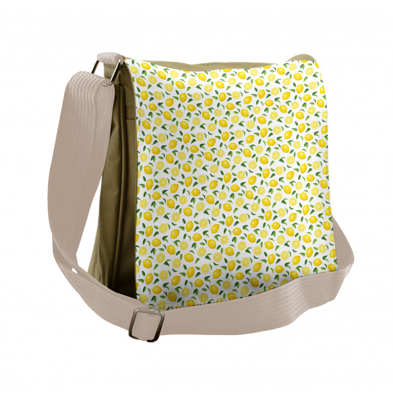 Fruit Art Lemons and Leaves Messenger Bag