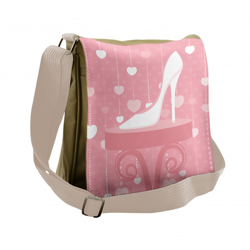 Classy Female Shoe Heart Messenger Bag