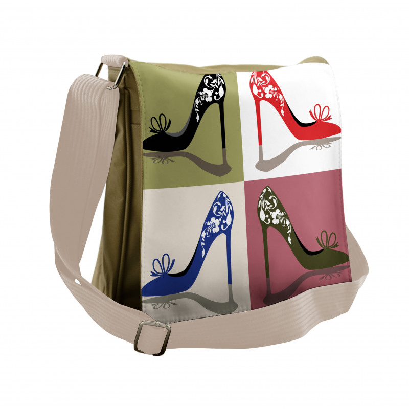 Floral Ornamental Shoes Messenger Bag