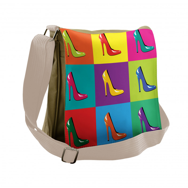 Colorful Shoes Pop Art Messenger Bag