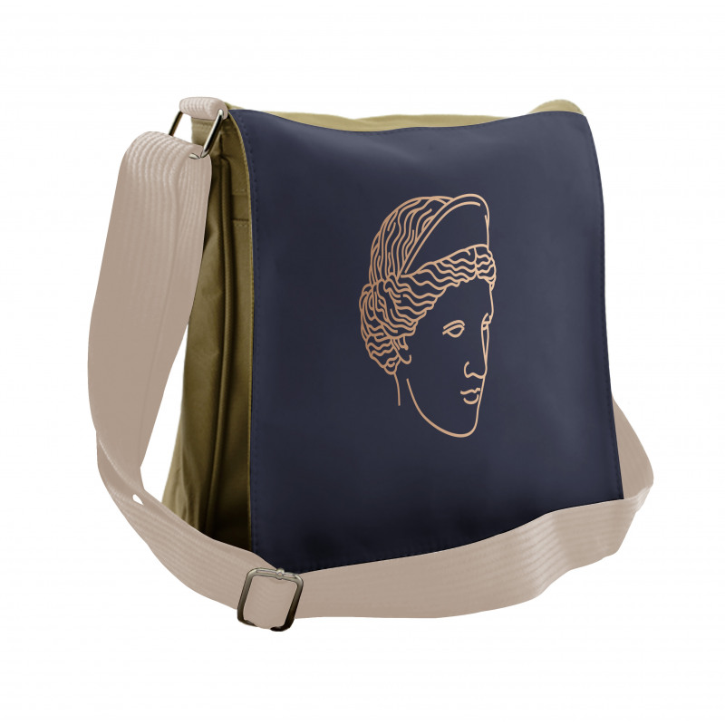 Aphrodite Outline Head Art Messenger Bag
