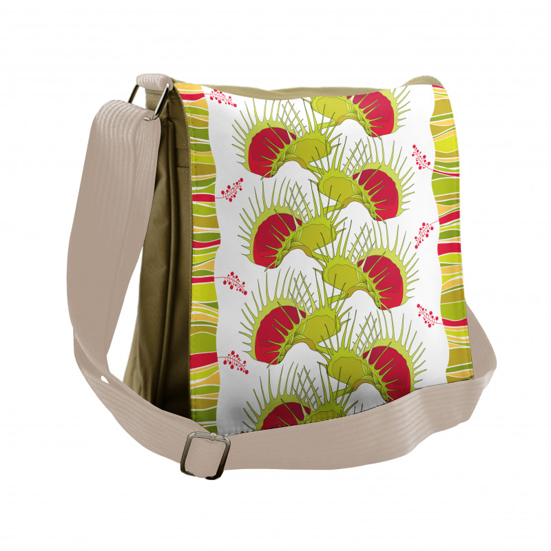 Venus Flytrap and Strips Messenger Bag