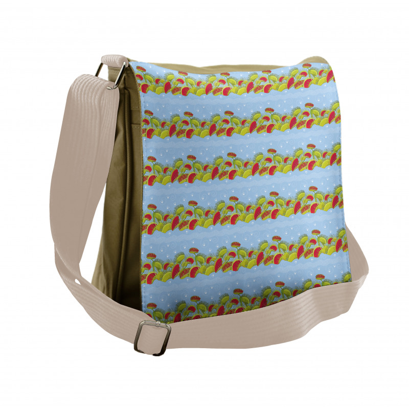 Venus Plants and Flies Line Messenger Bag