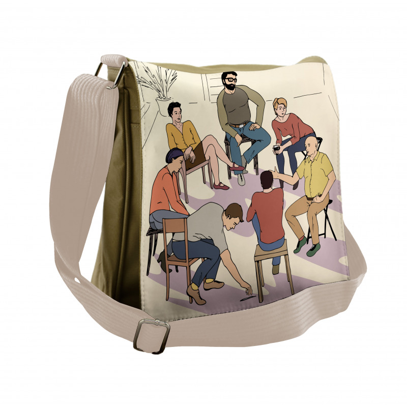 Group Therapy Illustration Messenger Bag