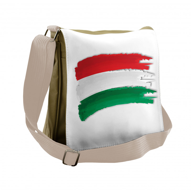 Hungarian Flag Brush Colors Messenger Bag