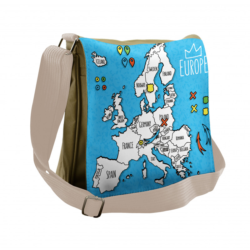 Accurate Map of the Europe Messenger Bag