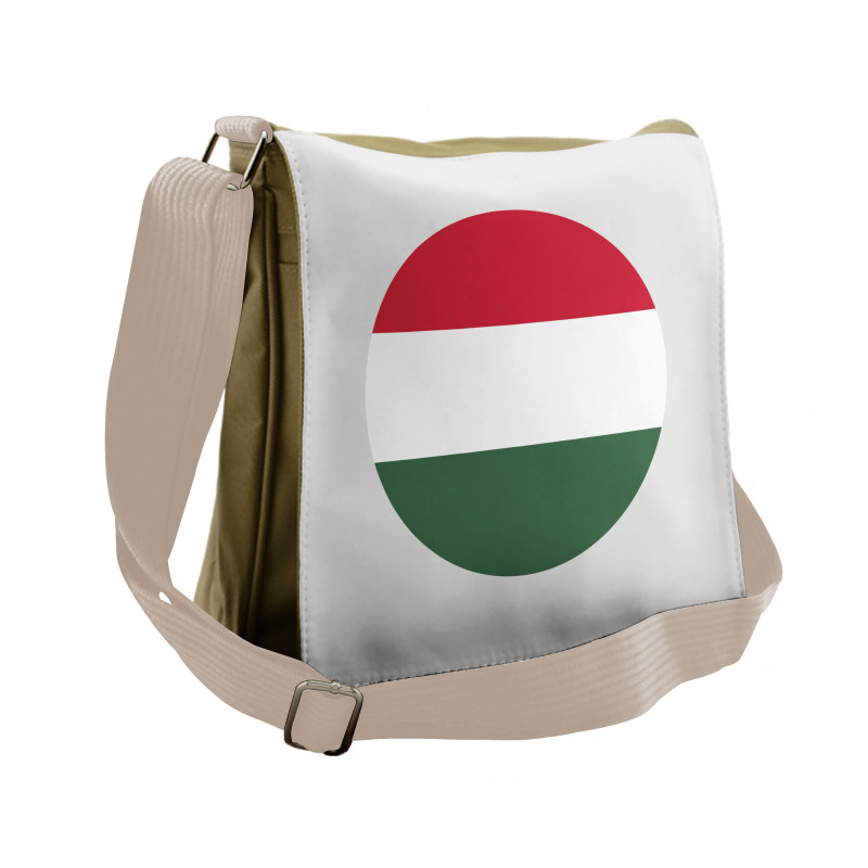 Hungarian Flag Round Symbol Messenger Bag