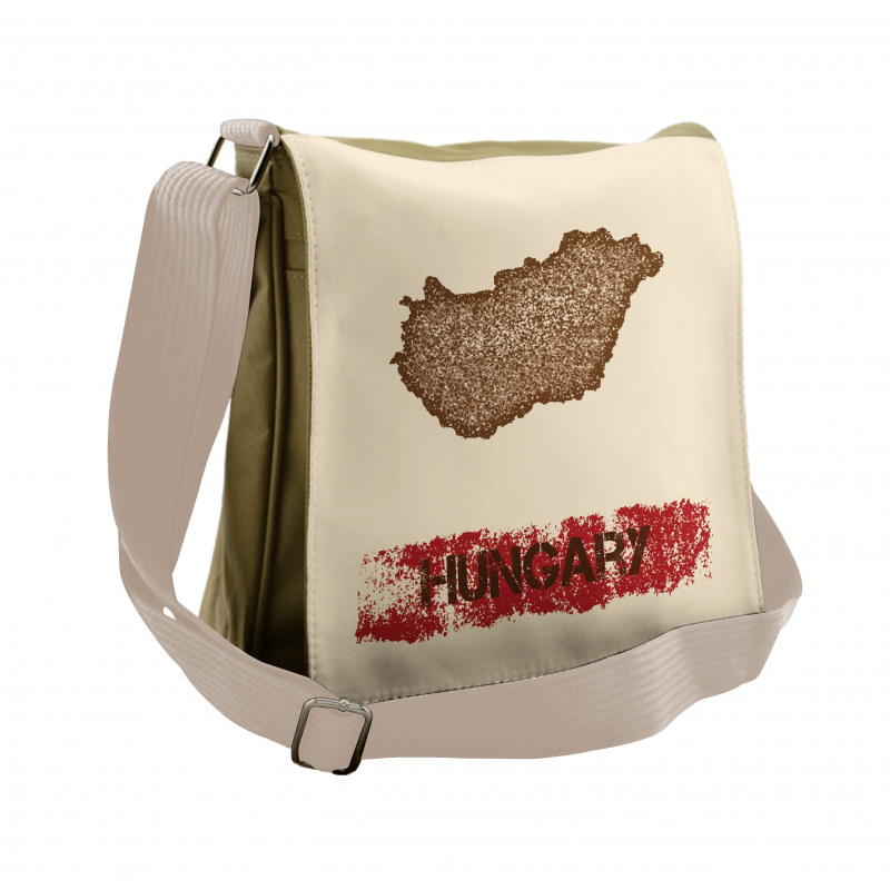 Distress Style Country Map Messenger Bag