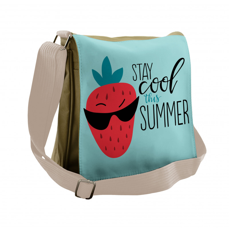 Funny Strawberry Summer Messenger Bag