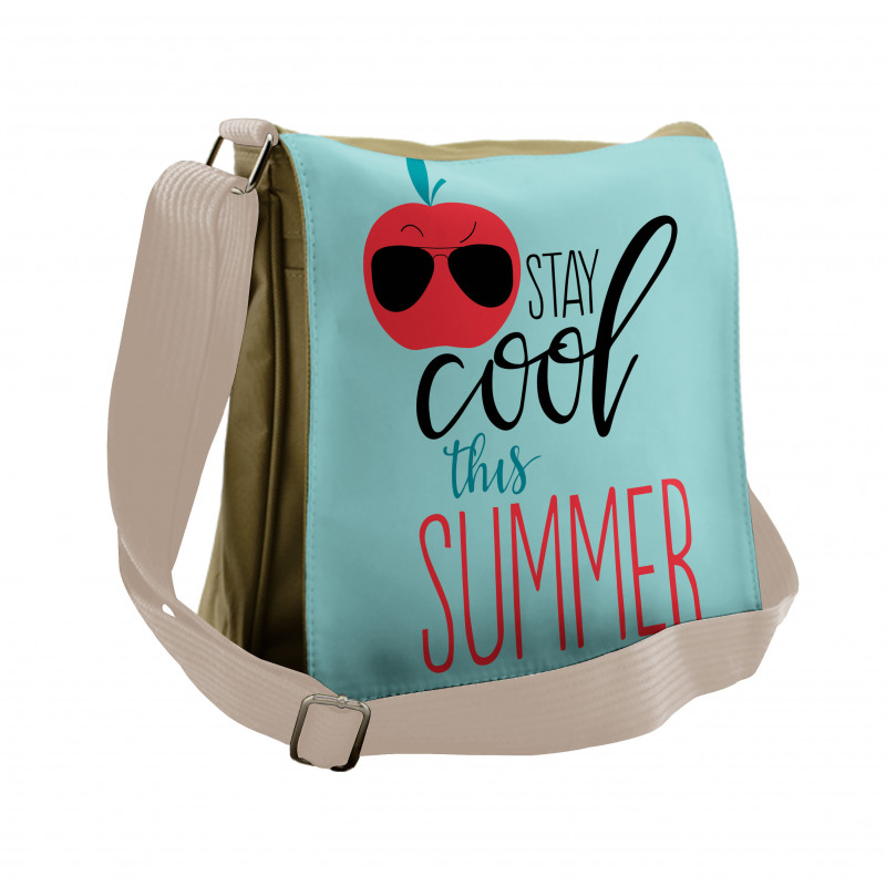 Apple with Sunglasses Messenger Bag