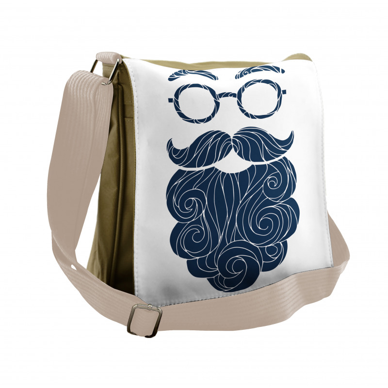 Hipster Fashion Beard Glasses Messenger Bag