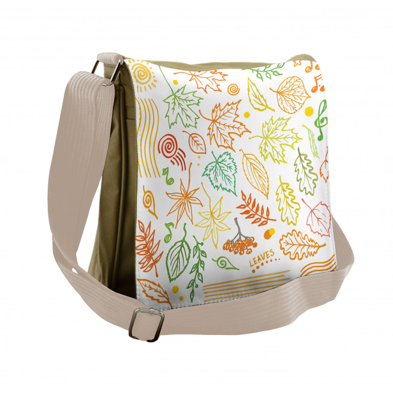 Autumn Sun Simplistic Notes Messenger Bag