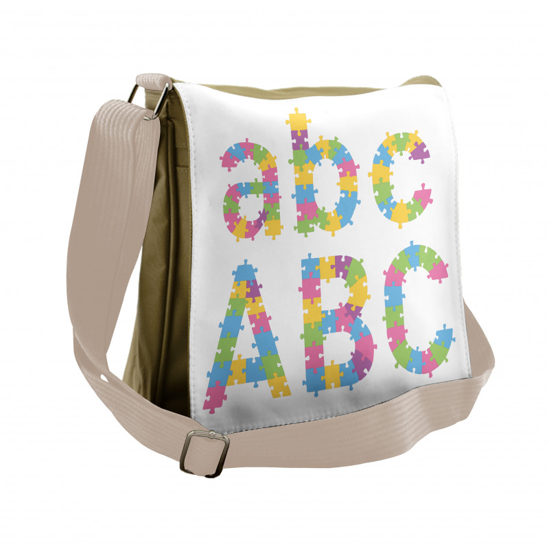 Colorful Jigsaw Letters Messenger Bag