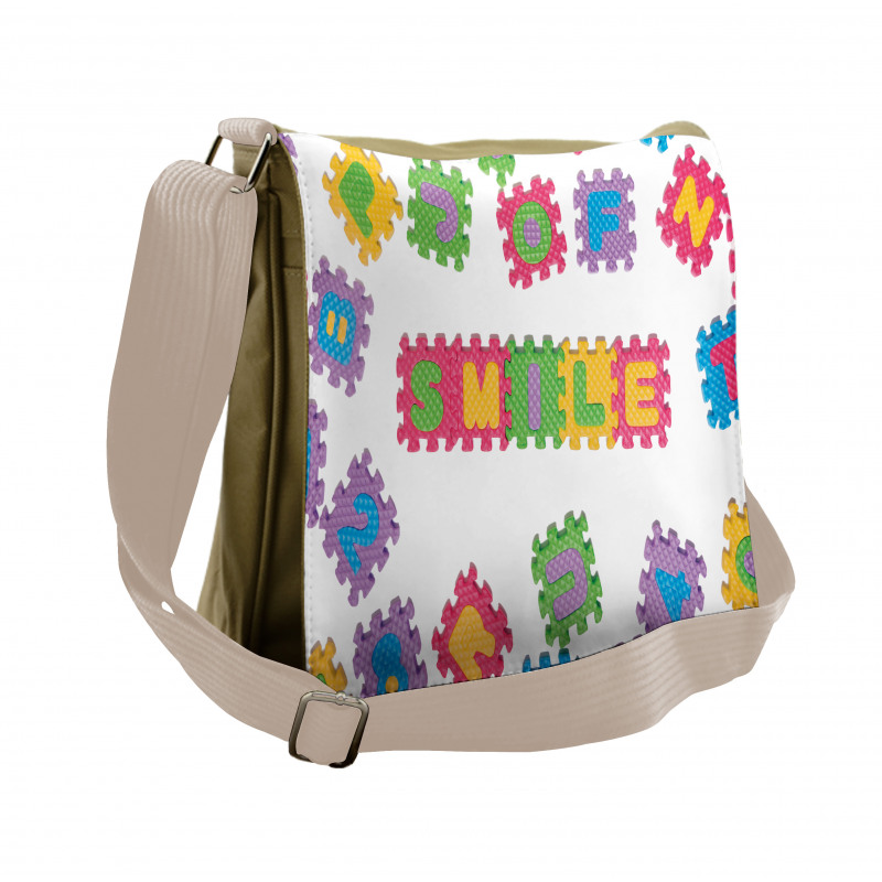 Smile Text Written Art Messenger Bag