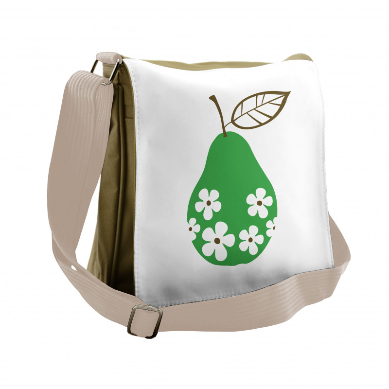 Fruit with Daisy Flower Blooms Messenger Bag