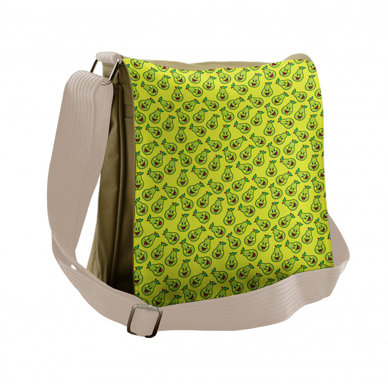 Happy Smiling Fruits Cartoon Messenger Bag